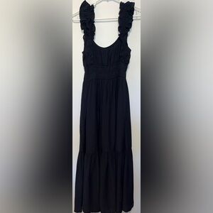 Abercrombie and Fitch Black Ruffle Tiered Dress Size S Tall
